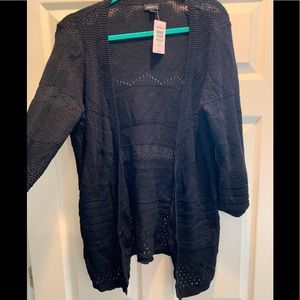 Black ribbed cardigan- torrid